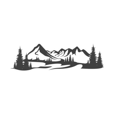 Dağ simgesi Logo Şablonu Vektör illüstrasyon Tasarımı
