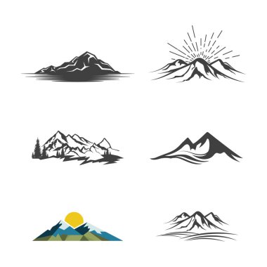 Dağ simgesi Logo Şablonu Vektör illüstrasyon Tasarımı