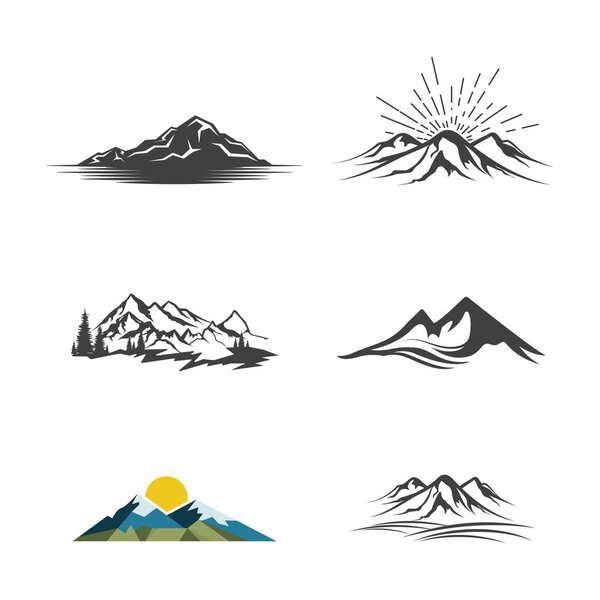 Рисунок векторной иллюстрации логотипа горы