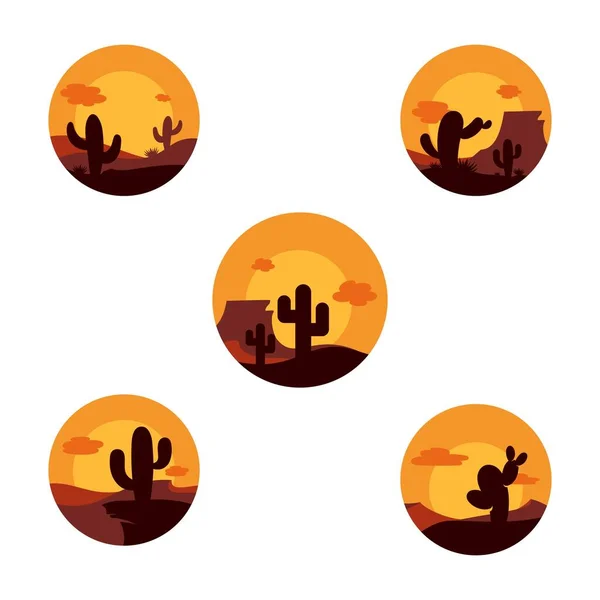 Icono Cactus Plantilla Diseño Vector Ilustración — Vector de stock