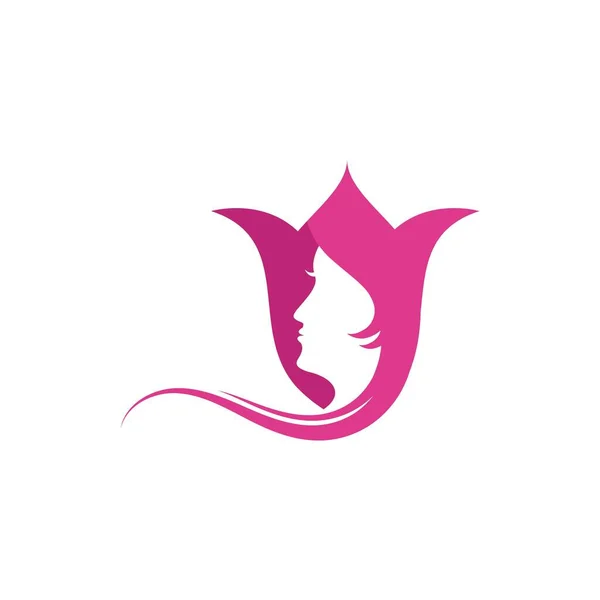 Femme Visage Silhouette Caractère Illustration Logo Icône Vecteur — Image vectorielle