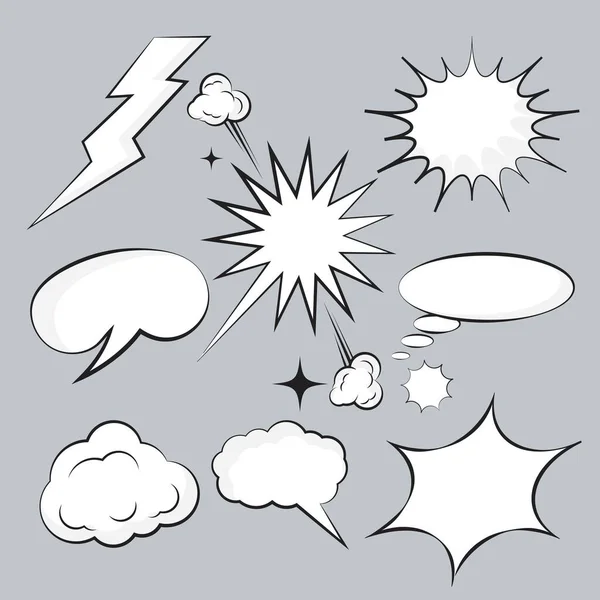 Elemento Diseño Cómic Nube Ilustración Vectorial — Vector de stock