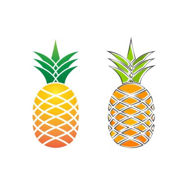 Ananas meyvesi simgesi şablonu vektör illüstrasyon tasarımı