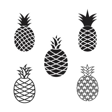 Ananas meyvesi simgesi şablonu vektör illüstrasyon tasarımı