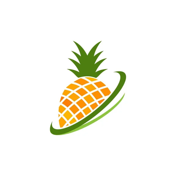 Ananas Owoce Ikona Szablon Wektor Ilustracja Projekt — Wektor stockowy