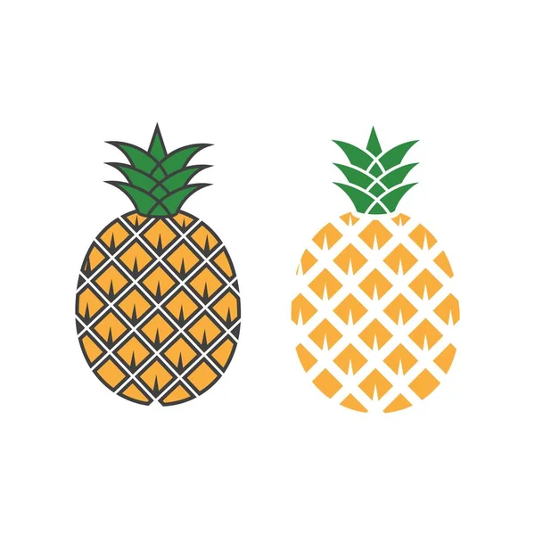 Ananas Owoce Ikona Szablon Wektor Ilustracja Projekt — Wektor stockowy