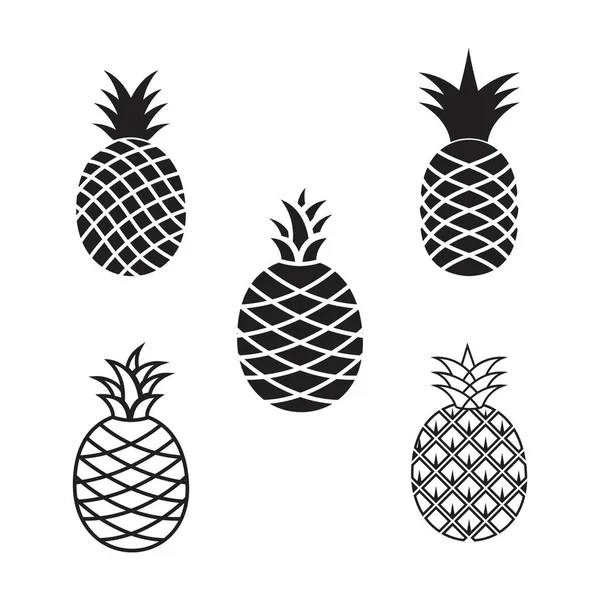 Ananas Frutta Icona Modello Vettoriale Illustrazione Design — Vettoriale Stock