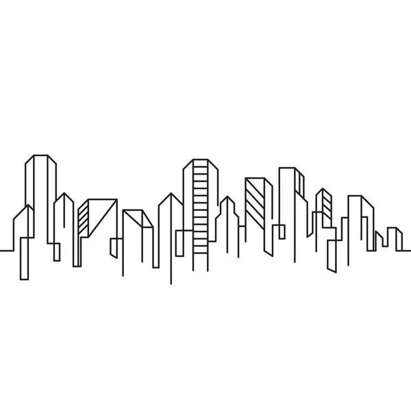 City Building Line Art Vector Icon Design Illustration Template — Stockový vektor