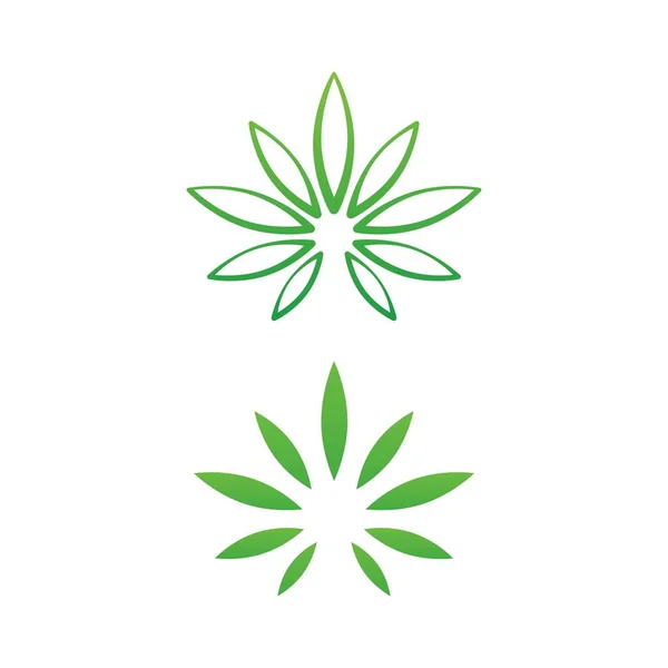 Canabis Marihuana Symbol Symbolem Ilustrace Návrh Šablona — Stockový vektor