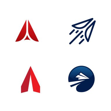 Kağıt düzlemi vektör simgesi tasarım örnekleme şablonu