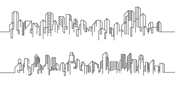 Şehir Nşa Çizgisi Sanat Vektörü Simgesi Tasarım Şablonu — Stok Vektör