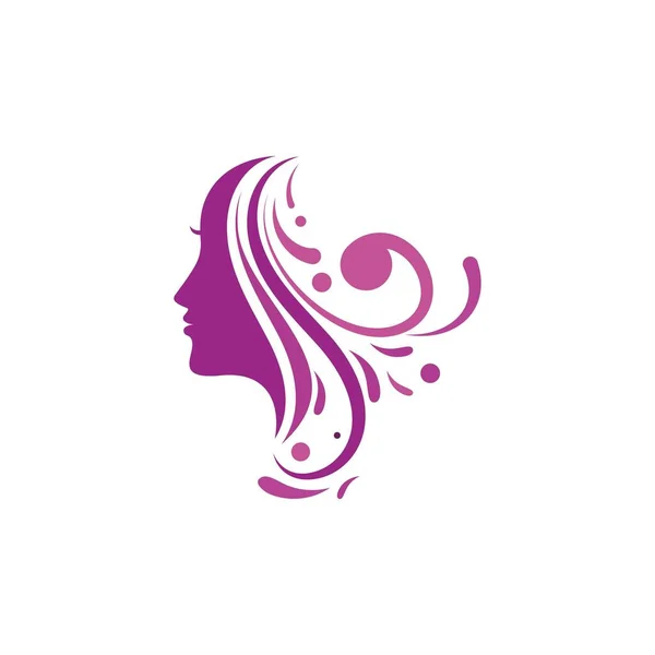 Woman Face Silhouette Character Illustration Logo Icon Vector — Stock Vector
