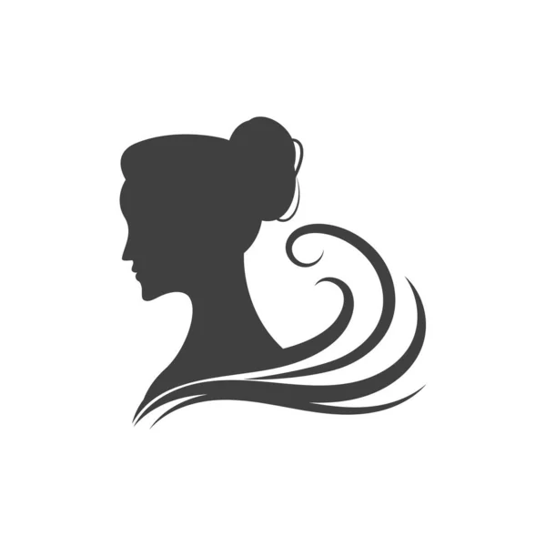 Frau Gesicht Silhouette Charakter Illustration Logo Symbol Vektor — Stockvektor