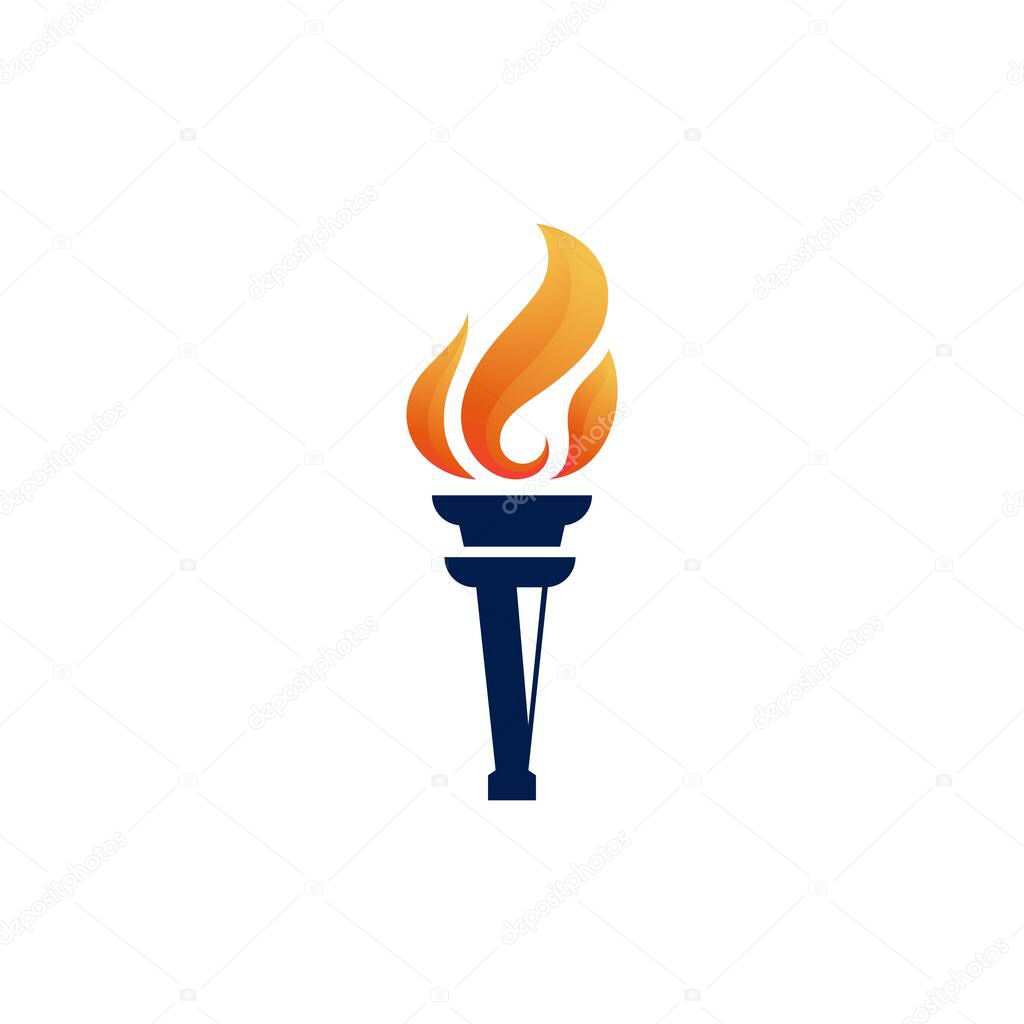 Torch vector icon illustration design template