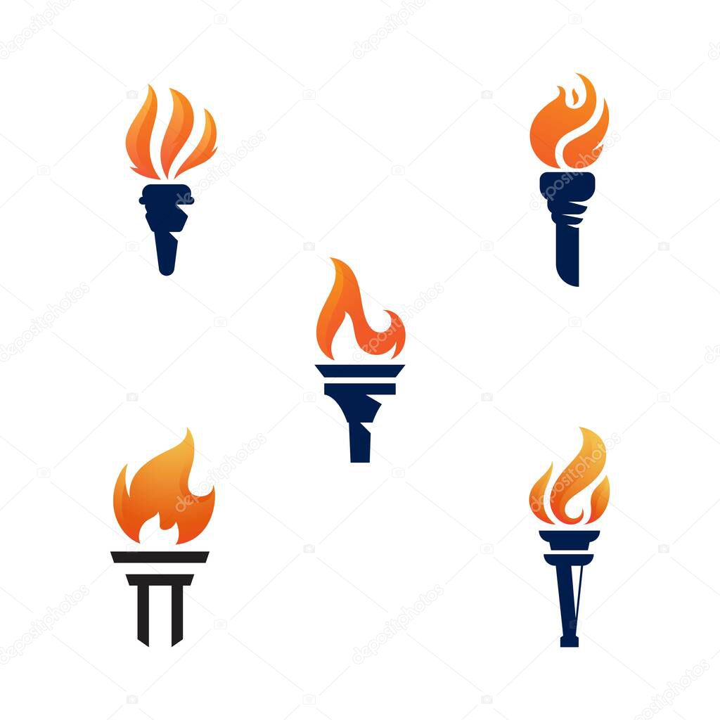 Torch vector icon illustration design template