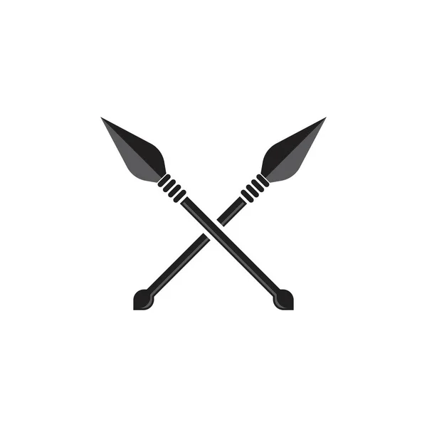 Spear Vector Icono Diseño Ilustración Plantilla — Vector de stock