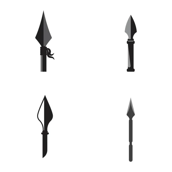 Spear Vector Icona Disegno Illustrazione Template — Vettoriale Stock