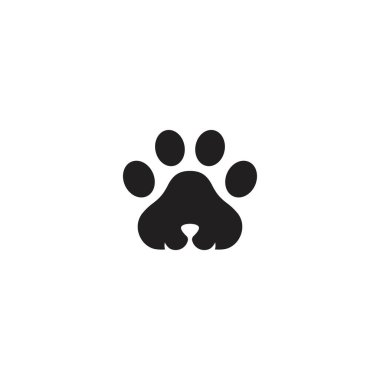 Paw Logo tasarım vektör çizim şablonu