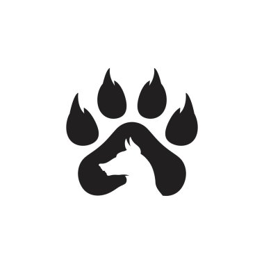 Paw Logo tasarım vektör çizim şablonu