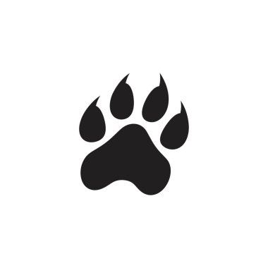 Paw Logo tasarım vektör çizim şablonu