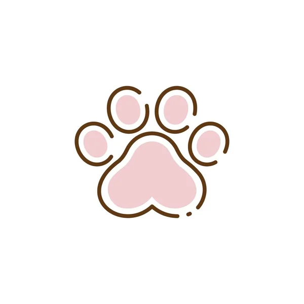 Paw Logo Design Vector Ilustração Design Template — Vetor de Stock