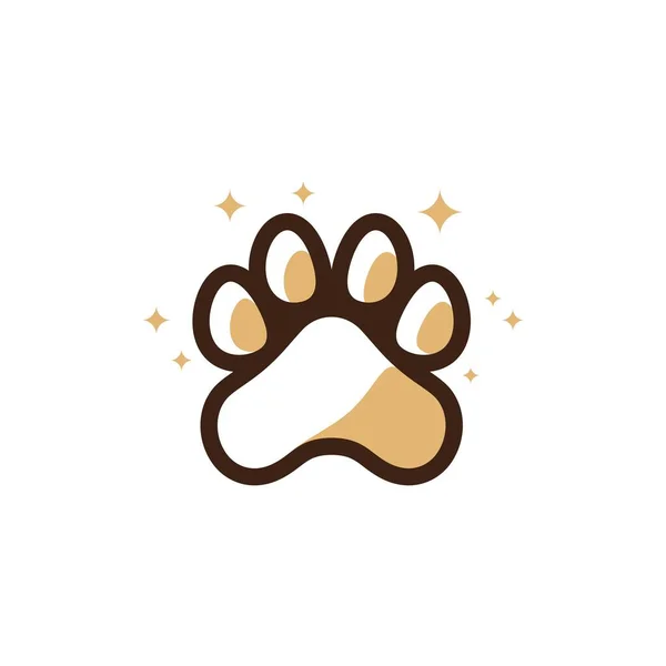 Paw Logo Design Vector Ilustração Design Template — Vetor de Stock