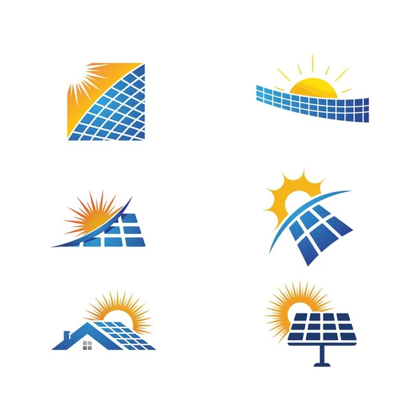 Plantilla Ilustración Icono Vector Energía Solar — Vector de stock