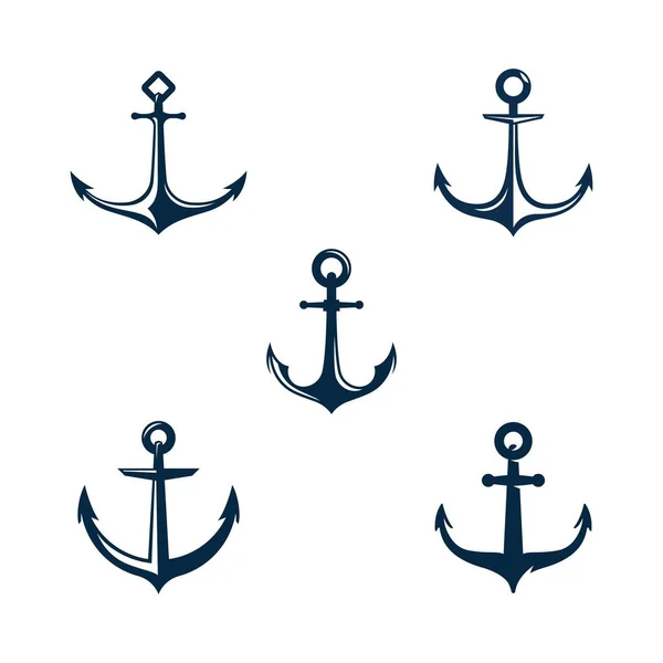 Anchor Icon Logo Template Vector Illustration — Stock Vector