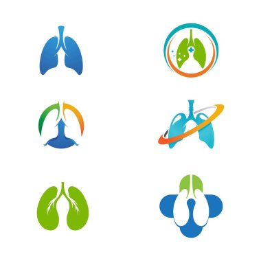 Tıbbi tasarım illüstrasyon şablonu için akciğer vektörü simgesi