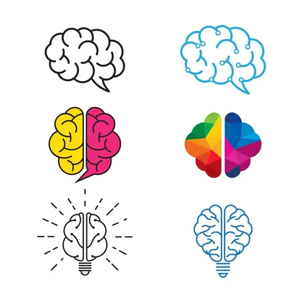 Design Modelo Ícone Ilustração Vetor Cérebro Saúde —  Vetores de Stock