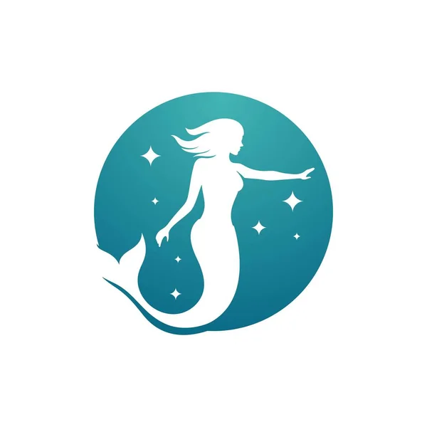 Mermaid Vektor Illustration Design Mall — Stock vektor