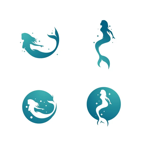 Meerjungfrau Vektor Illustration Design Vorlage — Stockvektor