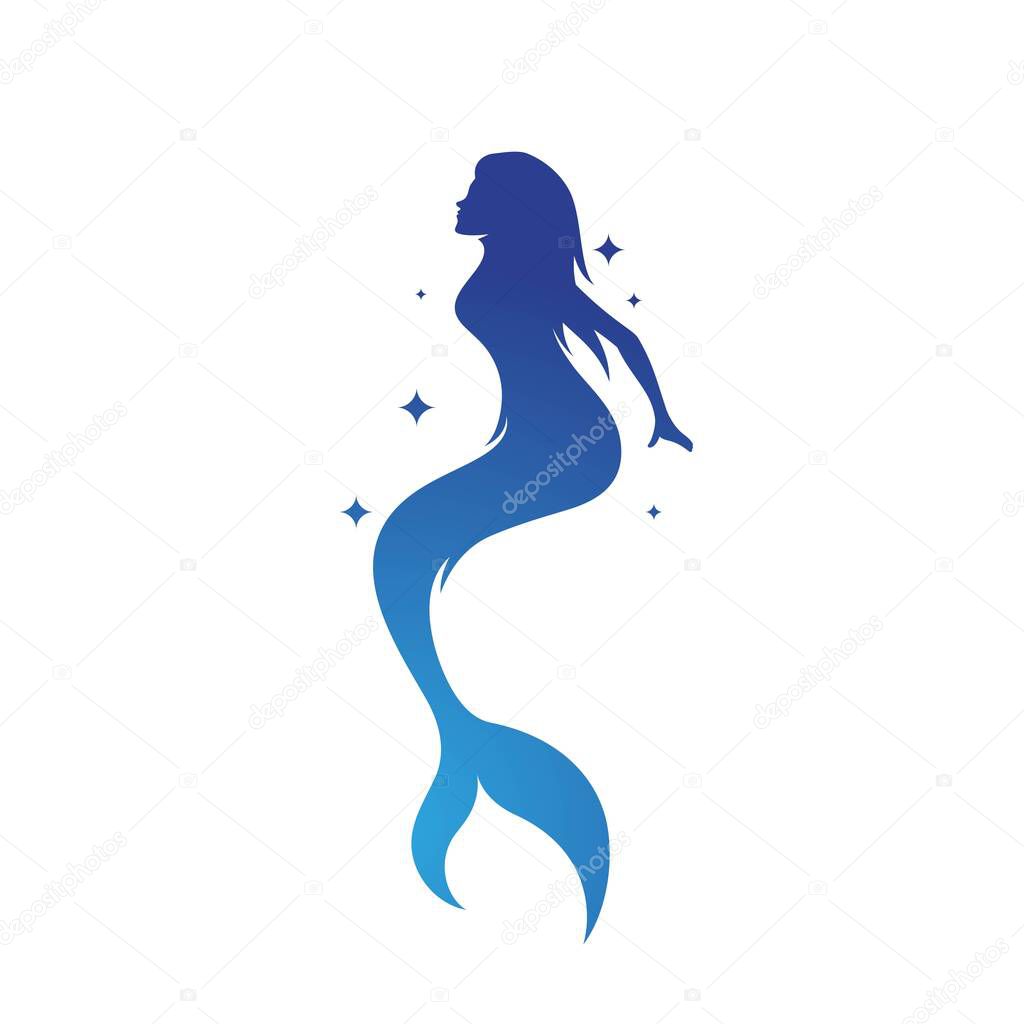 Mermaid vector illustration design template
