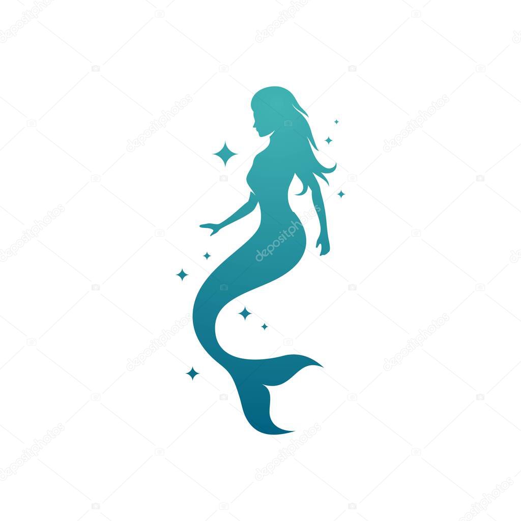 Mermaid vector illustration design template