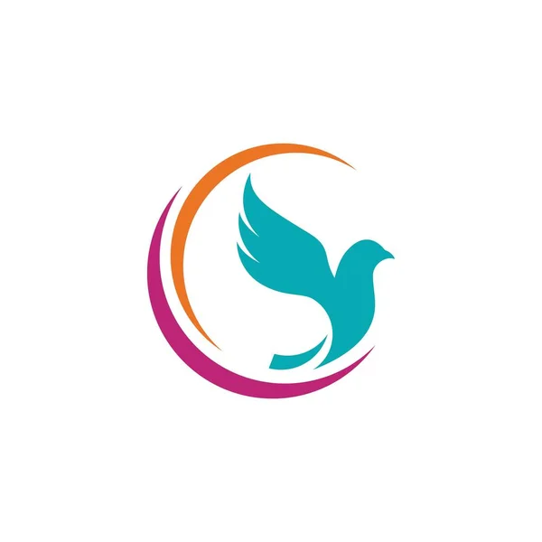 Fågelvinge Duva Logotyp Mall Vektor Illustration — Stock vektor