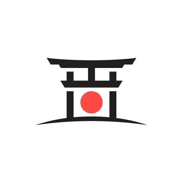 Modelo Ilustração Projeto Ícone Vetor Portão Japão — Vetor de Stock