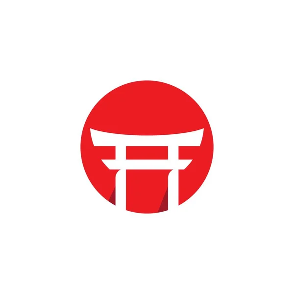 Gate Japan Vector Pictogram Ontwerp Illustratie Template — Stockvector