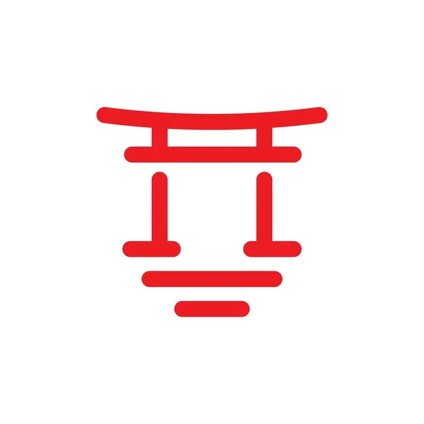 Gate Japan Vector Pictogram Ontwerp Illustratie Template — Stockvector