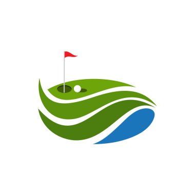 Golf Logo Şablonu vektör çizim simgesi tasarımı