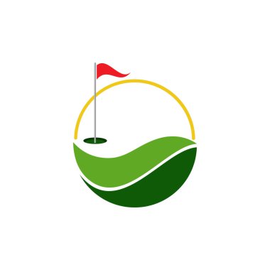 Golf Logo Şablonu vektör çizim simgesi tasarımı