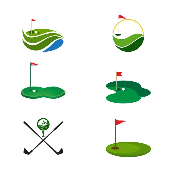 Golf Logotipo Modelo Vetor Ilustração Ícone Design —  Vetores de Stock