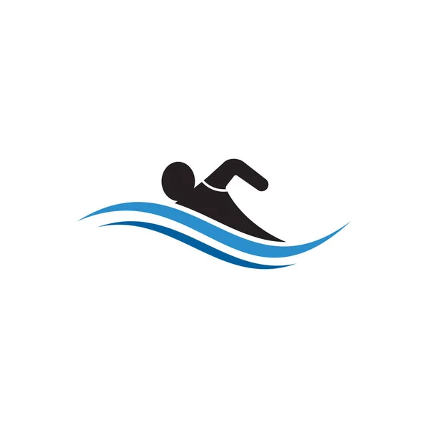 Natación Deporte Vector Icono Diseño Ilustración Plantilla — Archivo Imágenes Vectoriales