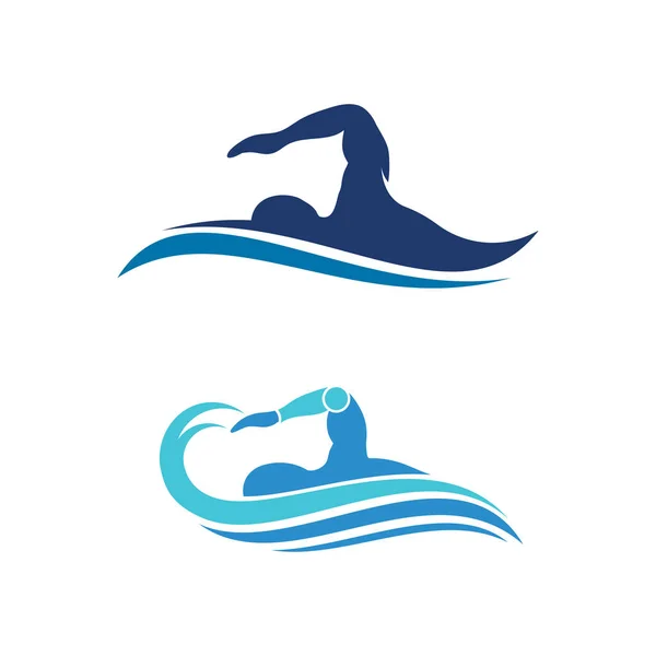 Swimming Sport Vector Icon Design Illustration Template — Stock Vector