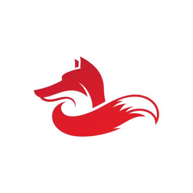 Fox vektör illüstrasyon siluet simge tasarımı