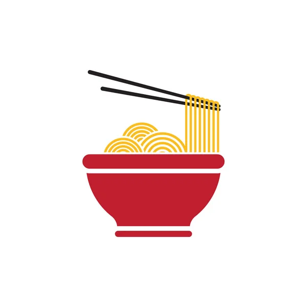 Plantilla Diseño Ilustración Símbolo Signo Comida Fideos — Vector de stock