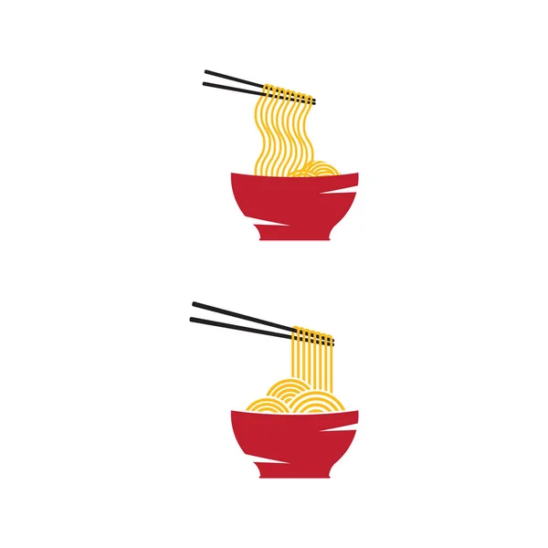 Plantilla Diseño Ilustración Símbolo Signo Comida Fideos — Vector de stock