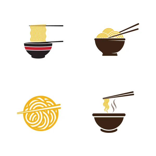 Noodles Sinal Comida Símbolo Ilustração Modelo Design — Vetor de Stock