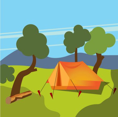 Kamp elemanı Vektör simgesi tasarım örnekleme şablonu