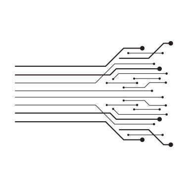 Devre kartlı elektronik elementlerle bilgisayar vektör arkaplanı