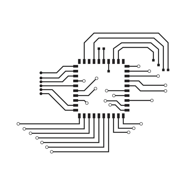 Computer Vector Achtergrond Met Printplaat Elektronische Elementen — Stockvector